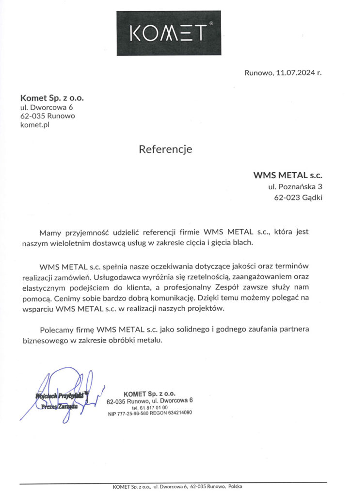 Referencje Komet